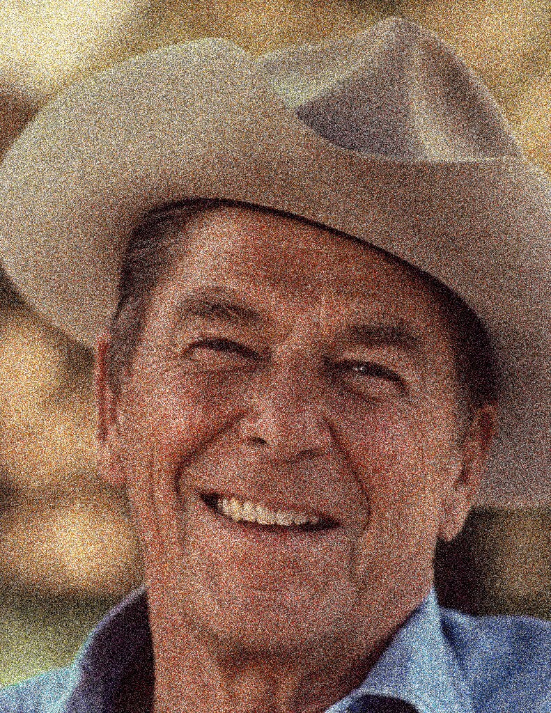 Photo of Ronald Reagan with noise filter applied.